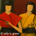 women with parasols